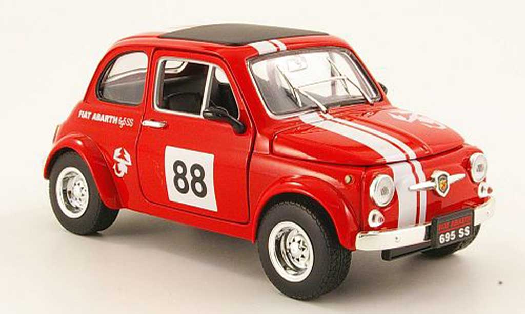 Fiat 500 Abarth 1/18 Mondo Motors Abarth 695ss rood no.88 modelauto