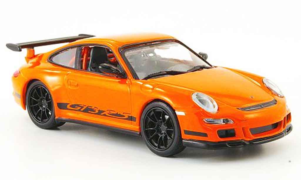 Porsche 997 GT3 RS 1/43 Yat Ming GT3 RS oranje avec zwarten Streifen modelauto