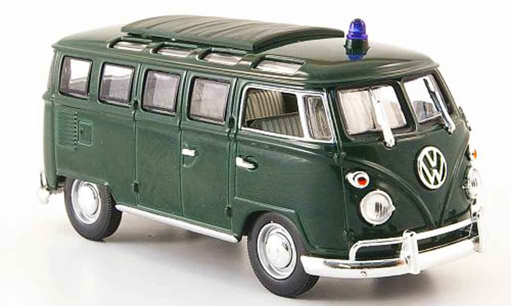 Volkswagen Combi 1/43 Yat Ming t1 samba politie grun modelauto