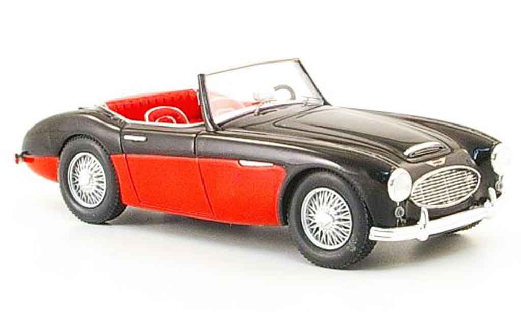 Austin Healey 100 1/43 Spark /6 zwart rood 1957 modelauto