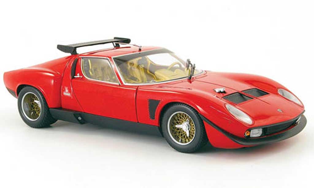 Lamborghini P400 1/18 Kyosho jota svr rood avec interieur beige modelauto