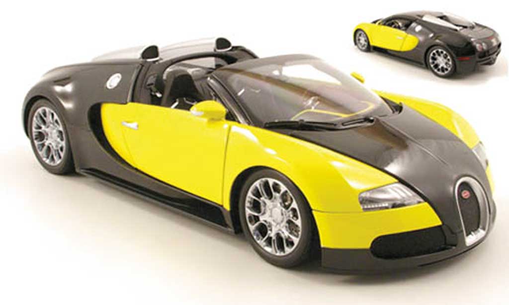 Bugatti Veyron Grand Sport 1/18 Minichamps Grand Sport zwart/geel 2009 modelauto