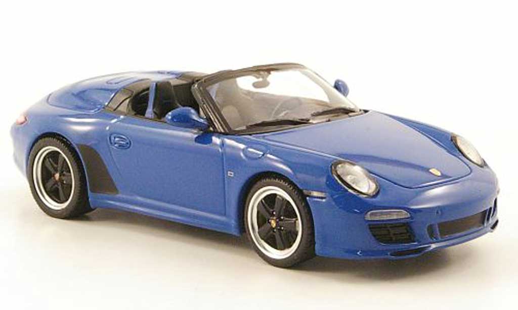 Porsche 997 S 1/43 Minichamps Speedster blauw 2010 modelauto