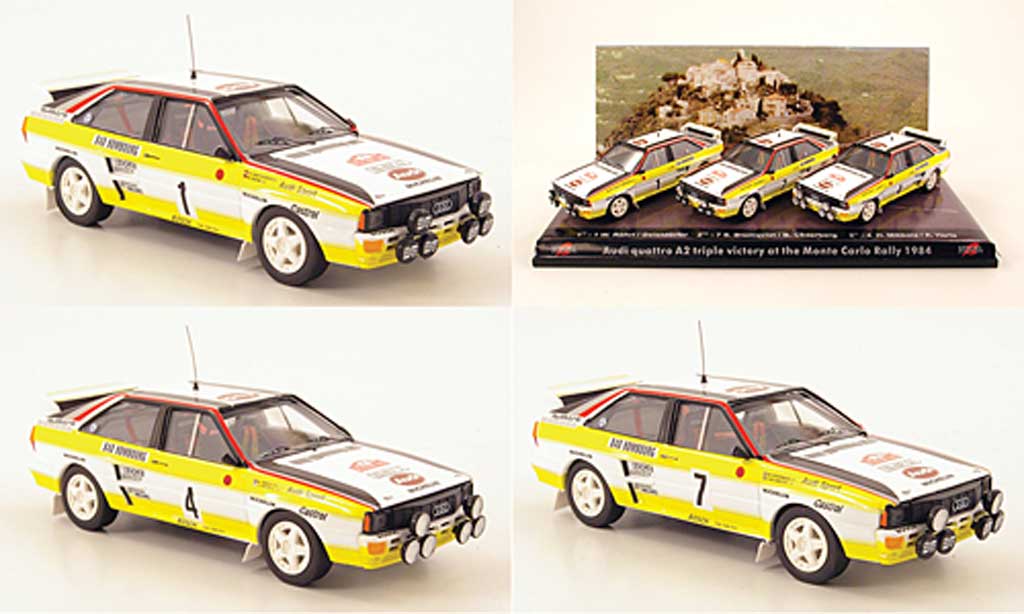 Audi Quattro 1/43 Trofeu 3er-Set: A2 Dreifachsieg Rally Monte Carlo 1984 modelauto
