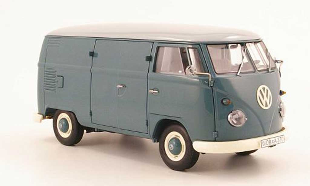 Volkswagen Combi 1/18 Schuco t1 kasten blauw et grijs modelauto