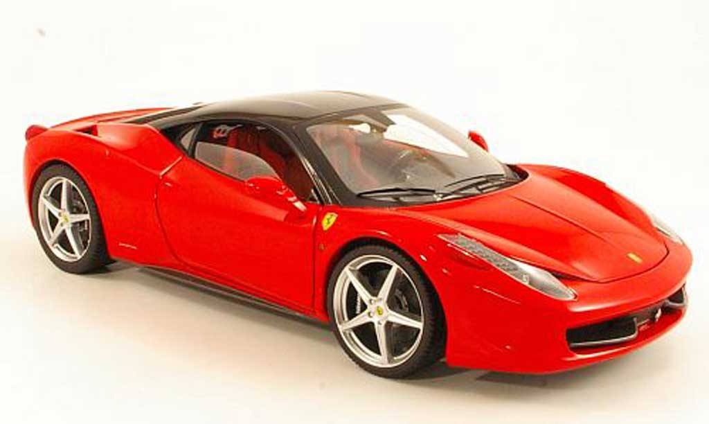 Ferrari 458 Italia 1/18 Hot Wheels Elite Italia rood/zwart modelauto