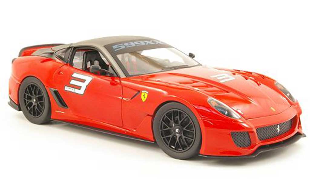 Ferrari 599 XX 1/18 Hot Wheels XX no.3 rood/grijs modelauto