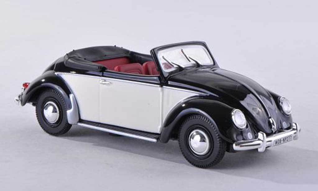 Volkswagen Coccinelle 1/43 Norev cabriolet zwart/beige 1949 modelauto