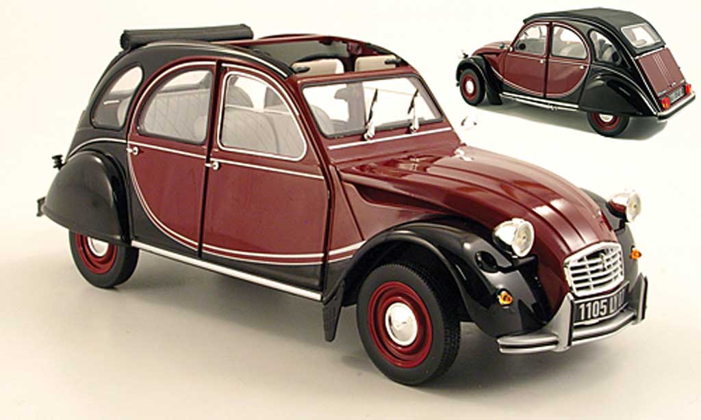 Citroen 2CV 1/18 Norev Charleston rood/zwart 1982 modelauto