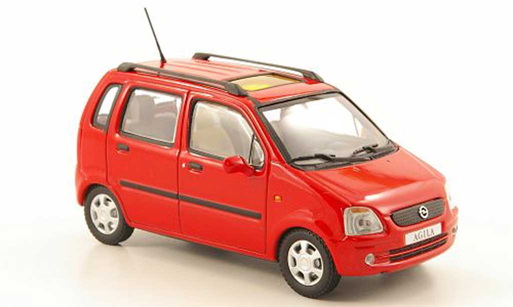 Opel Agila 1/43 Minichamps rood 2000 modelauto