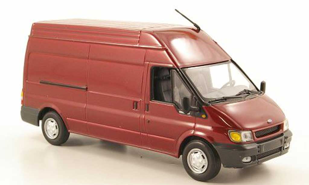Ford Transit 1/43 Minichamps Kasten Hochdach rood 2000 modelauto