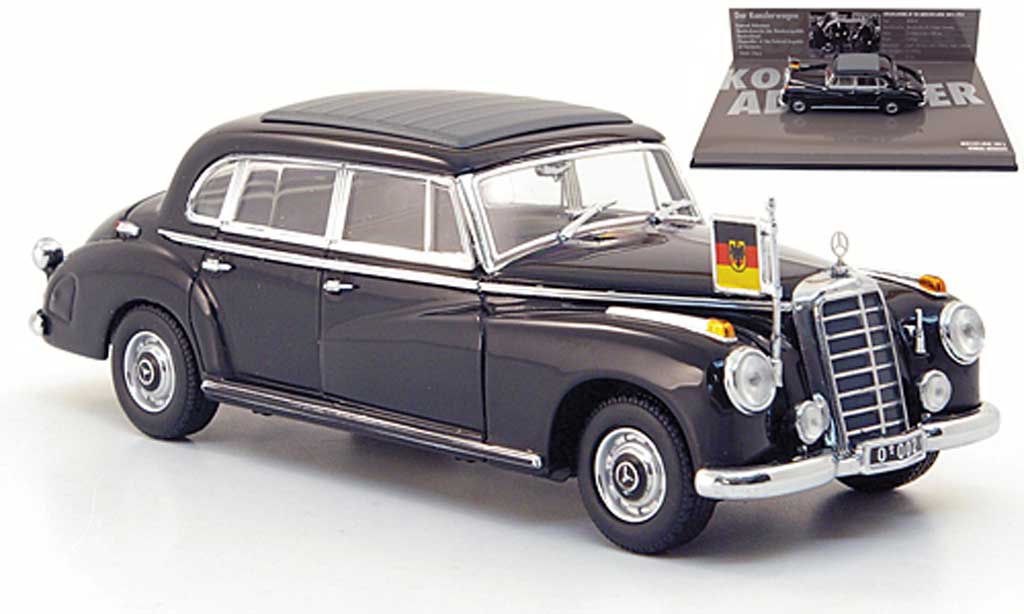 Mercedes 300 B 1/43 Minichamps B (W186III) Konrad Adenauer zwart 1955 modelauto