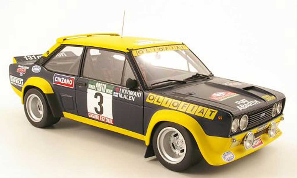 Fiat 131 Abarth 1/18 Kyosho Abarth no3 oliofiat rallye portugal 1977 malen / ikivimaki modelauto