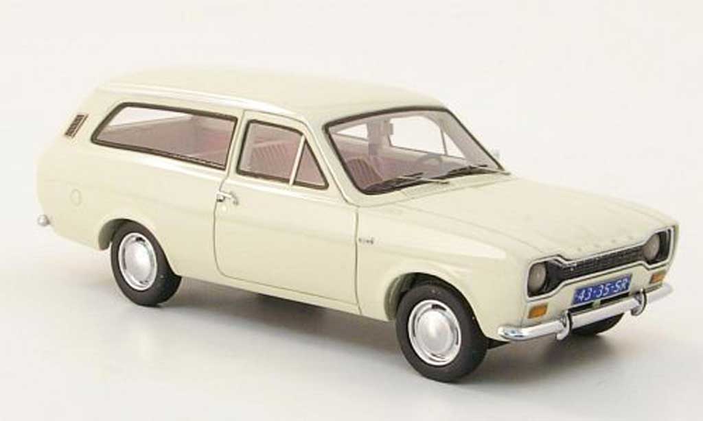 Ford Escort MK1 1/43 Neo MK1 1300 L Turnier wit 1971 modelauto