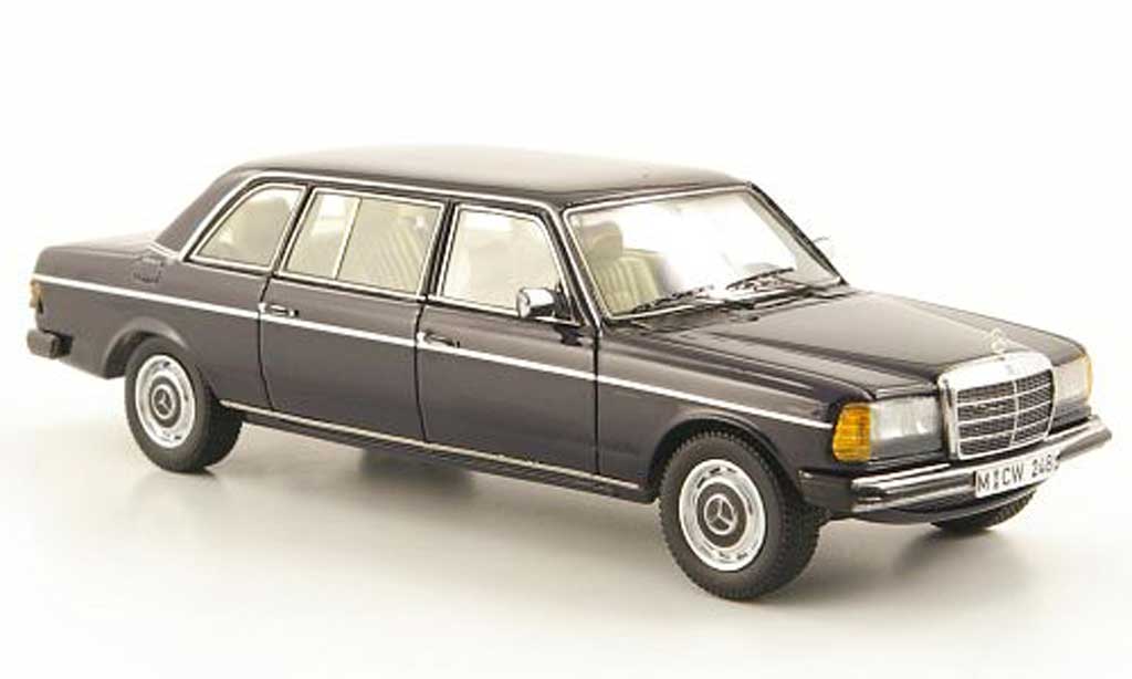 Mercedes 240 1/43 Neo D Lang (V123) blauw W123-Langversion limited edition 1978 modelauto