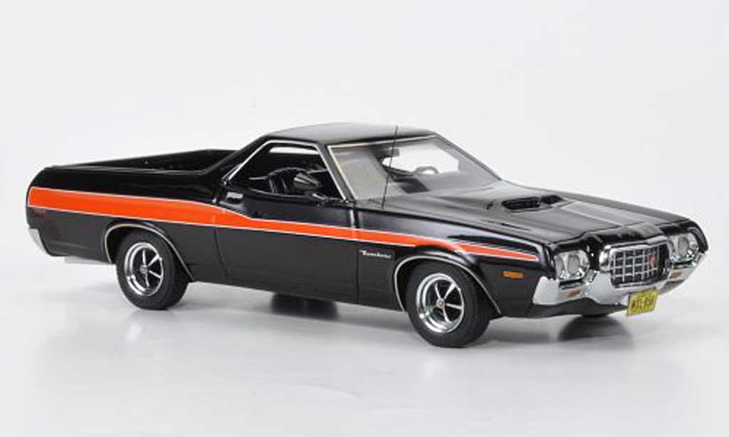 Ford Ranchero 1/43 American Excellence GT zwart/oranje limited edition 1972 modelauto