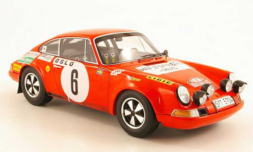 Porsche 911 S 1/18 Spark S No.6 B.Waldegaard/L.Helmer Monte Carlo Rally 1970 modelauto