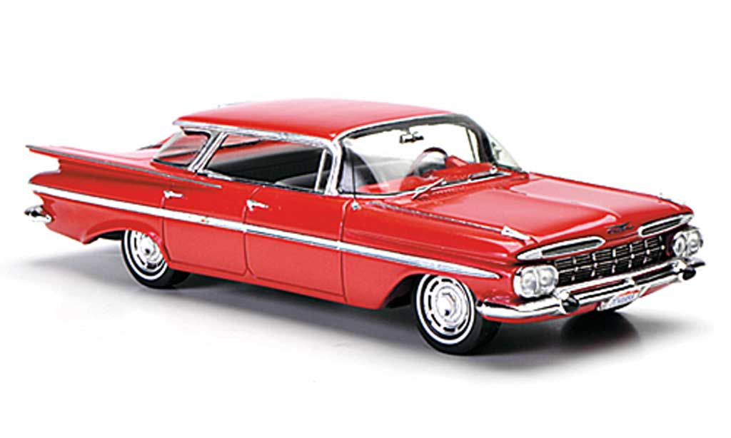 Chevrolet Impala 1959 1/43 Spark 1959 Four Window Sedan rood modelauto