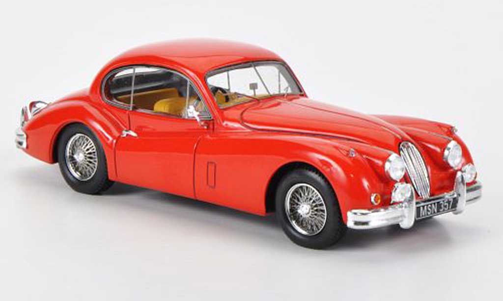 Jaguar XK 140 1/43 Spark 140 FHC rood RHD 1954 modelauto
