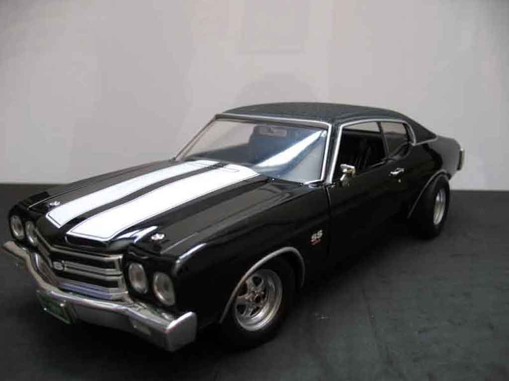 Chevrolet Chevelle tuning 1970 ss zwart jantes drag 1/18 Ertl