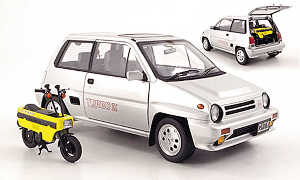 Honda City Turbo 1/18 Autoart Turbo II grijs metallic RHD 1983 modelauto