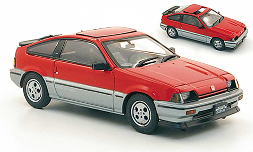 Honda CR-X Ballade 1/43 Ebbro Ballade Ballade Sports Si rood/grijs 1984 modelauto