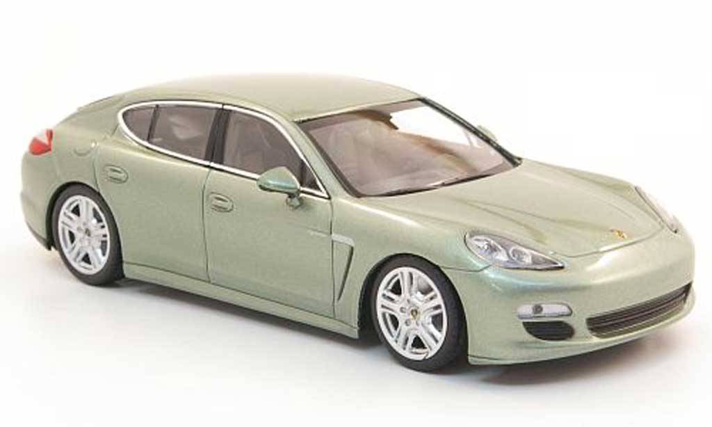 Porsche Panamera S 1/43 Minichamps S hybrid grijsgrun 2010 modelauto