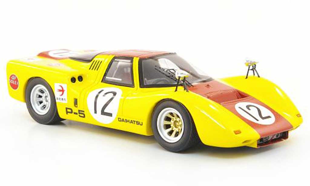 Daihatsu P-5 1/43 Ebbro No.12 geel/rood GP Japan 1968 modelauto
