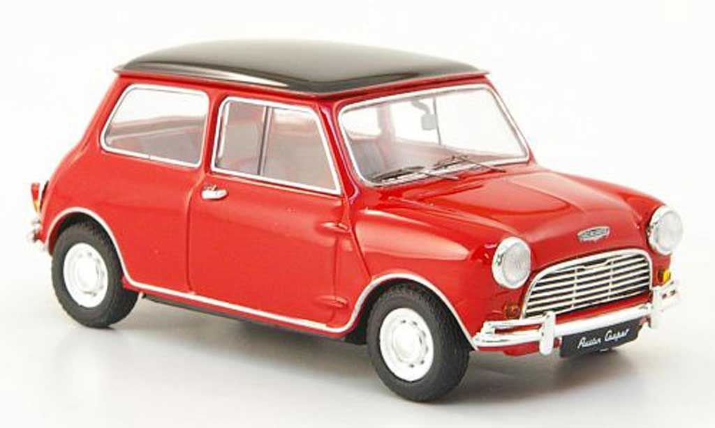 Austin Mini Cooper 1/43 Ebbro Cooper rood/zwart RHD 1961 modelauto