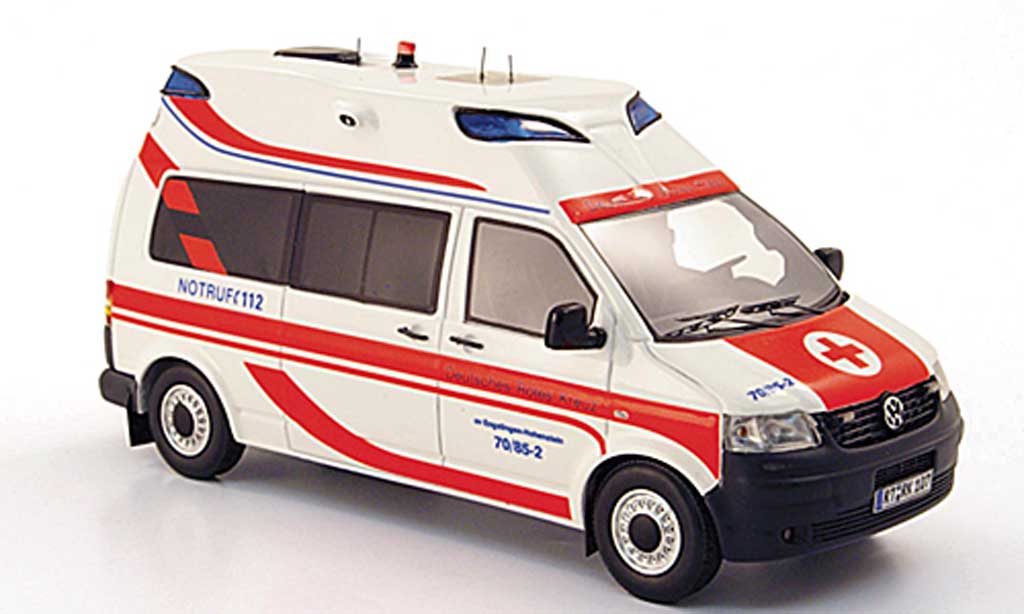 Volkswagen T5 1/43 Neo Hornis Silver KTW Deutsches roodes Kreuz limited edition 2009 modelauto