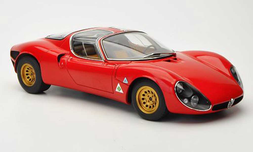 Alfa Romeo 33 1/18 Autoart tipo Stradale Proodotipo rood 1967 modelauto