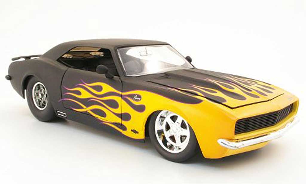 Chevrolet Camaro Z28 1/18 Jada Toys Z28 zwart mat avec flamming 1968 modelauto