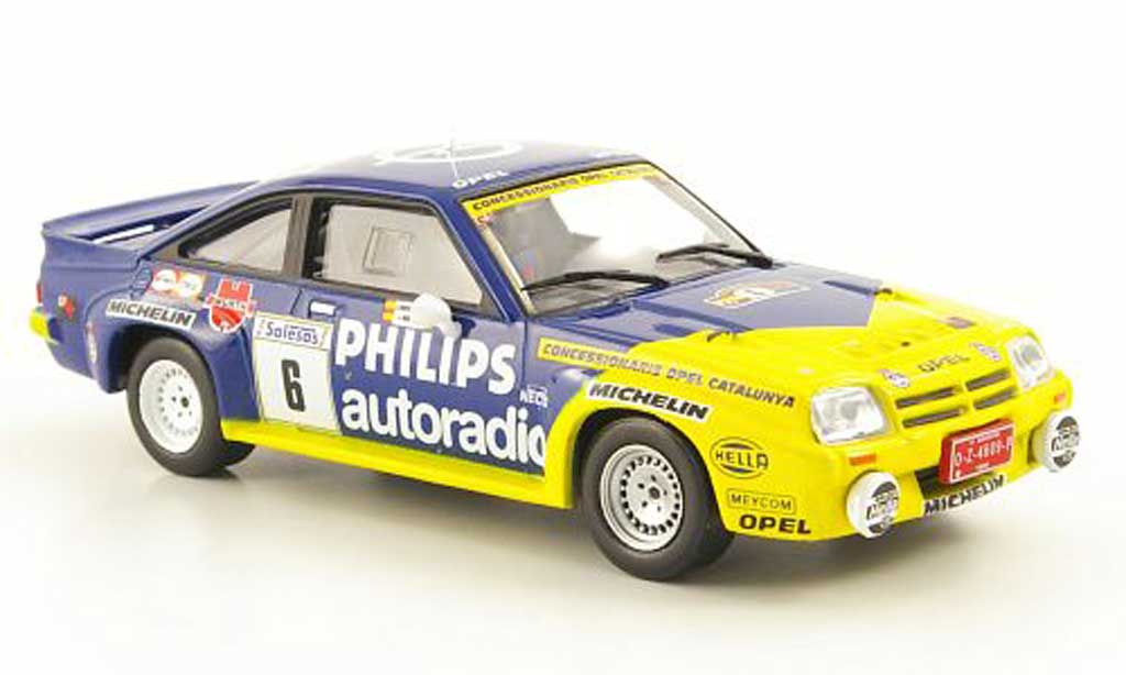 Opel Manta B 1/43 Hachette B 400 No.6 Philips Rally Ville de Llanes 1986 modelauto