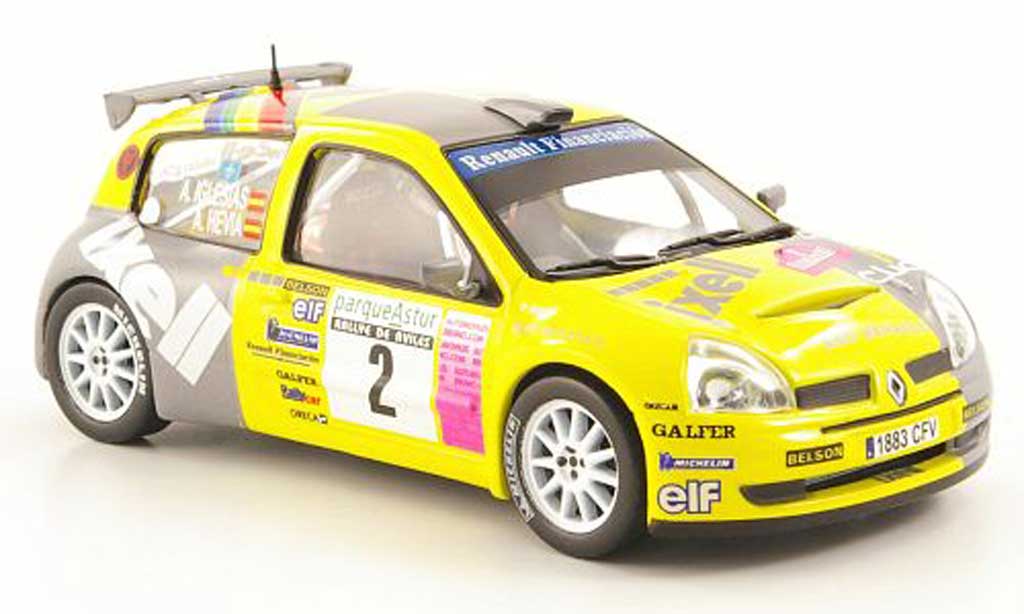 Renault Clio S1600 1/43 Hachette S1600 No.2 Ixell Rally de Aviles 2004 modelauto