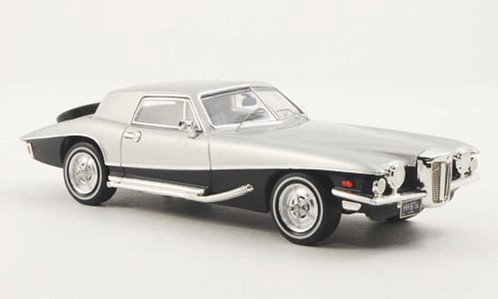 Stutz Blackhawk 1/43 Premium X Coupe blauw/grijs 1971 modelauto