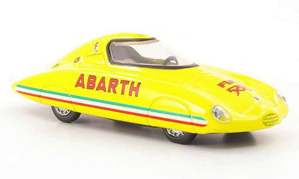 Fiat 500 Abarth 1/43 Hachette Abarth Rekordfahrzeug Pinin Farina geel 1958 modelauto