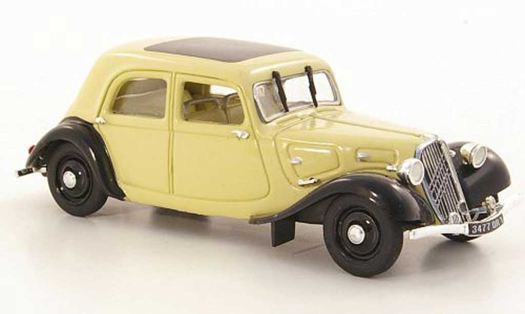 Citroen Traction 7 1/43 Norev 7 C beige/zwart 1934 modelauto