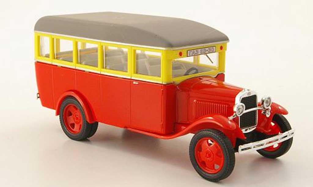 Gaz 03-30 1/43 Nash Avtoprom rood/geel/grijs modelauto