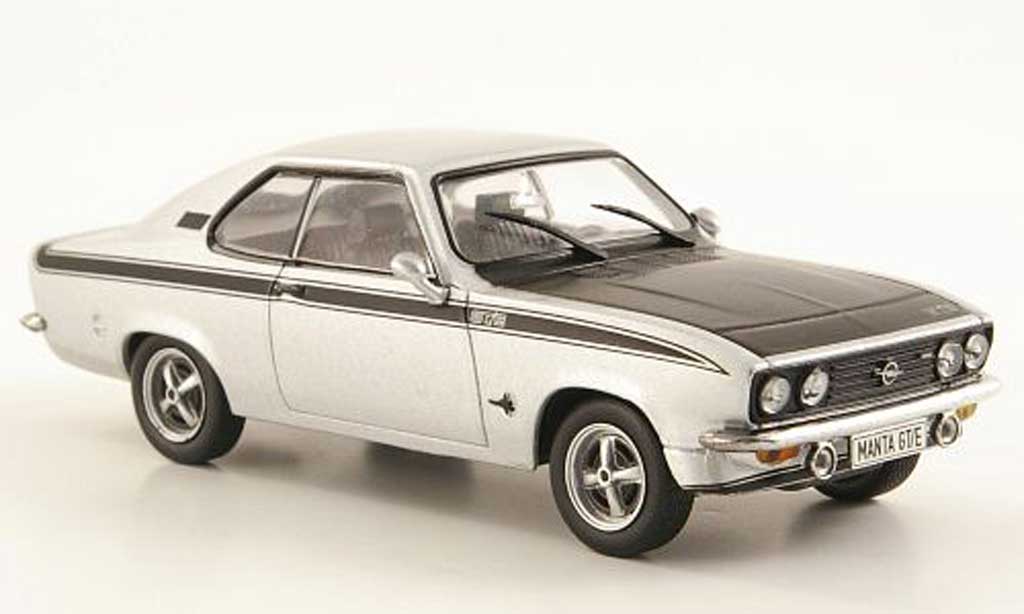 Opel Manta A 1/43 Hachette A GT/E grijs /zwart (ohne Magazin) 1974 modelauto