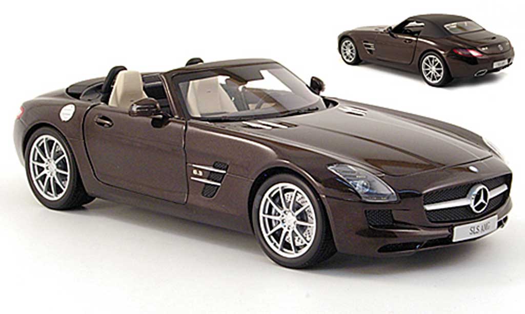 Mercedes SLS roadster 1/18 Minichamps roadster amg (r197) bruin 2011 modelauto