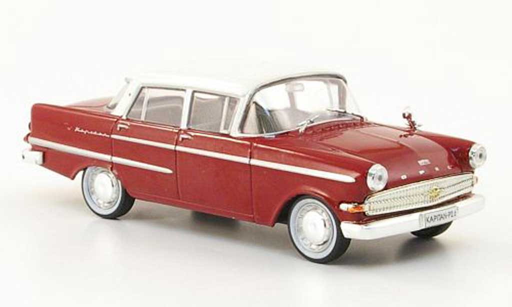 Opel Kapitan 1/43 Hachette P2.6 rood/wit (ohne Magazin) 1961 modelauto