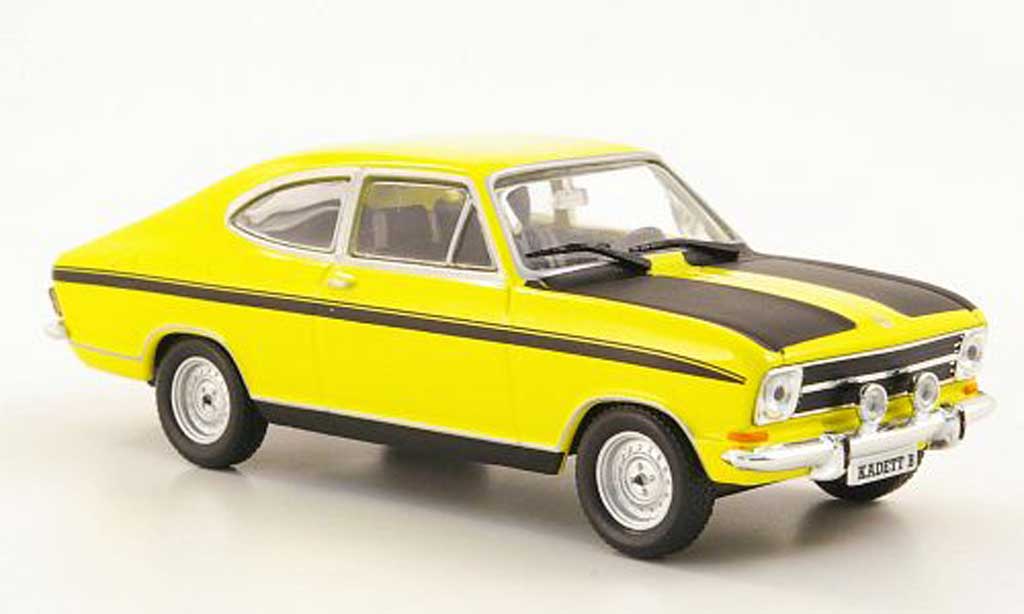 Opel Kadett B 1/43 Hachette B Coupe geel/zwart (ohne Magazin) 1972 modelauto