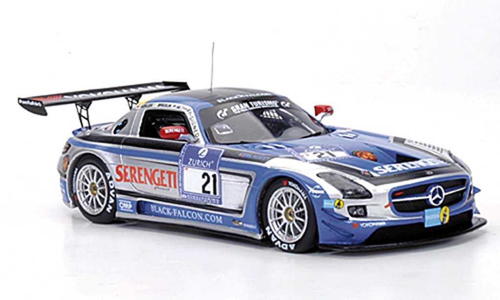 Mercedes SLS 1/43 Minichamps AMG GT3 No.21 Team Black Falcon Metha / Breslin / Breslin / Rosler 24h Nurburgring 2011 modelauto