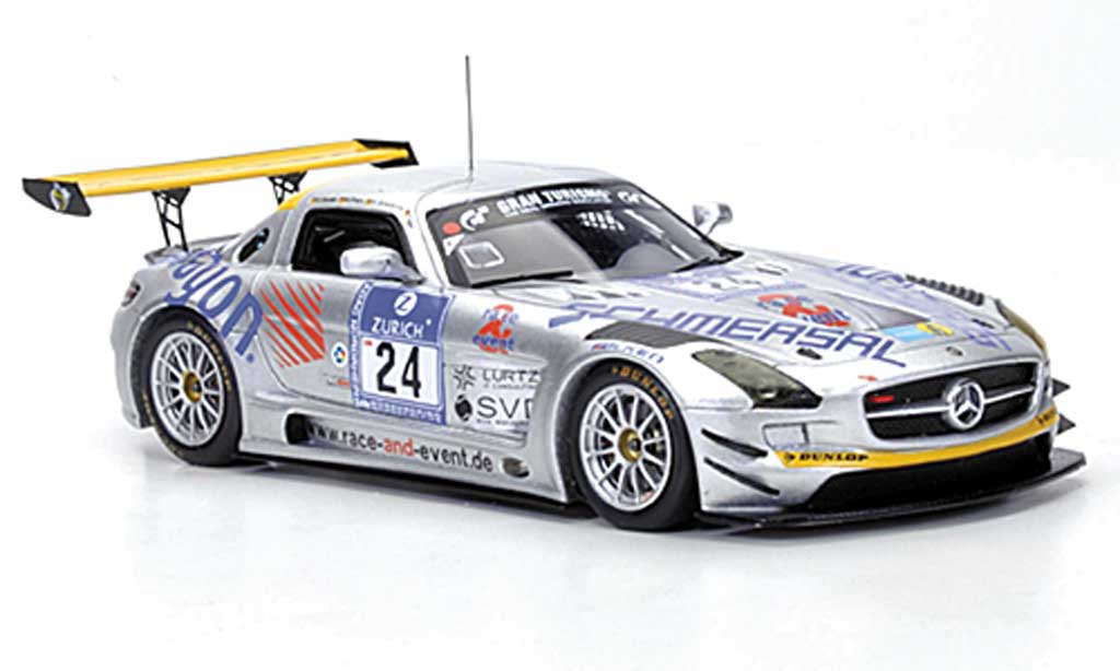 Mercedes SLS 1/43 Minichamps AMG GT3 No.24 Race & Event Tiger / Geulen / Schmersal / Frers 24h ADAC Nurburgring 2011 modelauto
