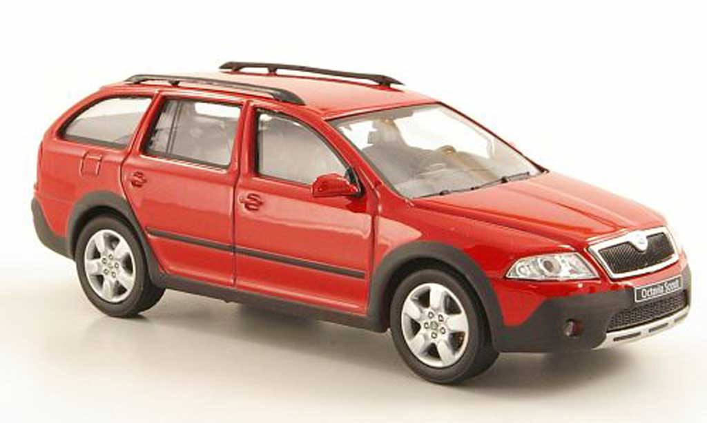 Skoda Octavia Combi 1/43 Abrex Combi Scout rood modelauto