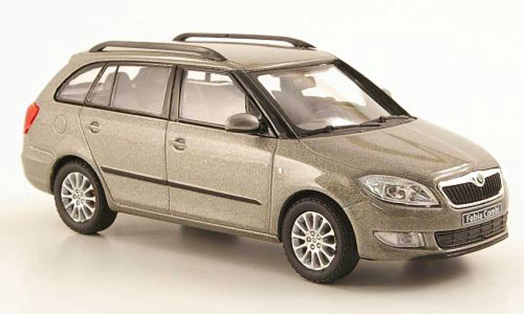 Skoda Fabia II 1/43 Abrex II grijsbeige modelauto
