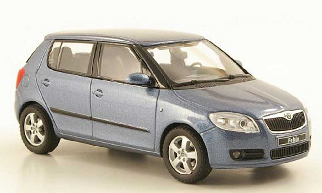 Skoda Fabia II 1/43 Abrex II blauwgrijs 2006 modelauto