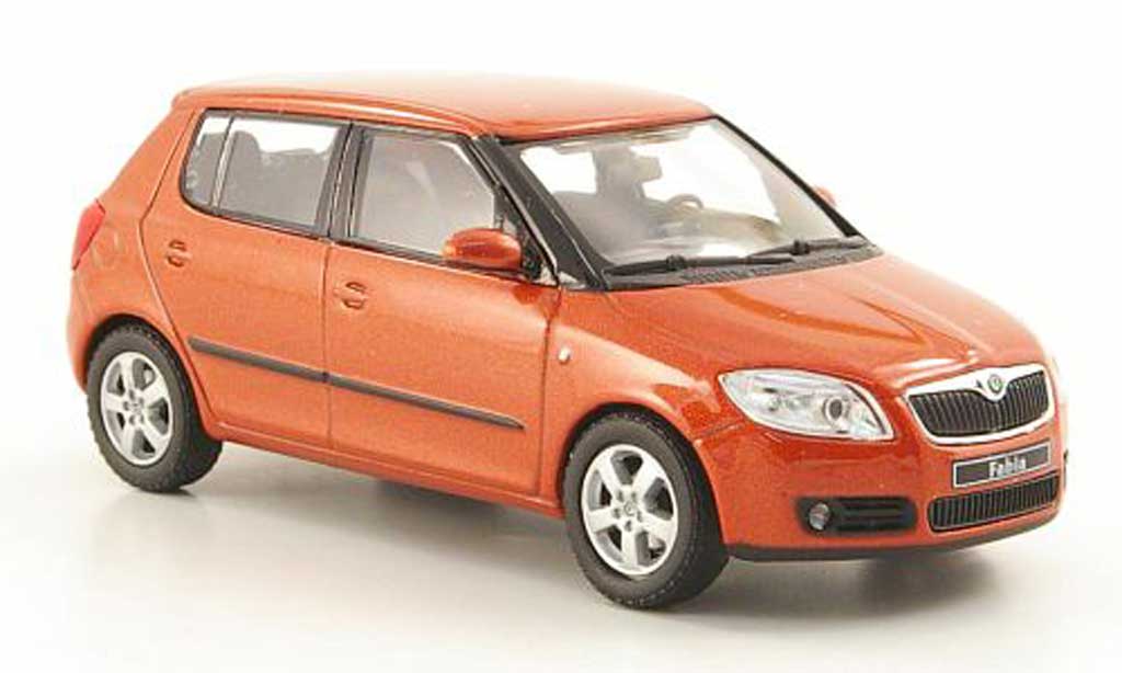 Skoda Fabia II 1/43 Abrex II oranje 2006 modelauto