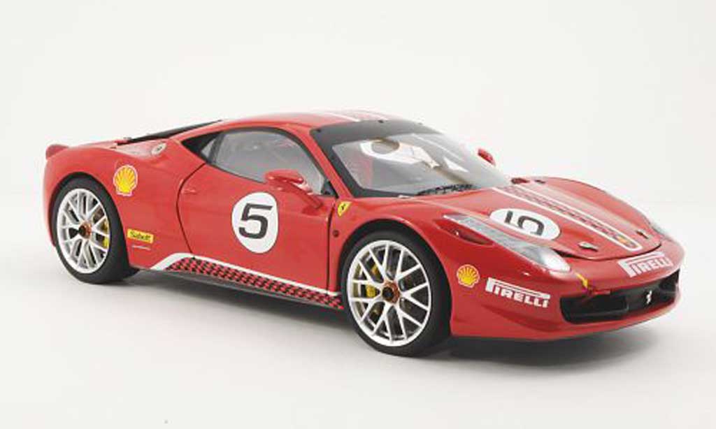 Ferrari 458 Challenge 1/18 Hot Wheels Elite Challenge No.5 rood (Elite) modelauto