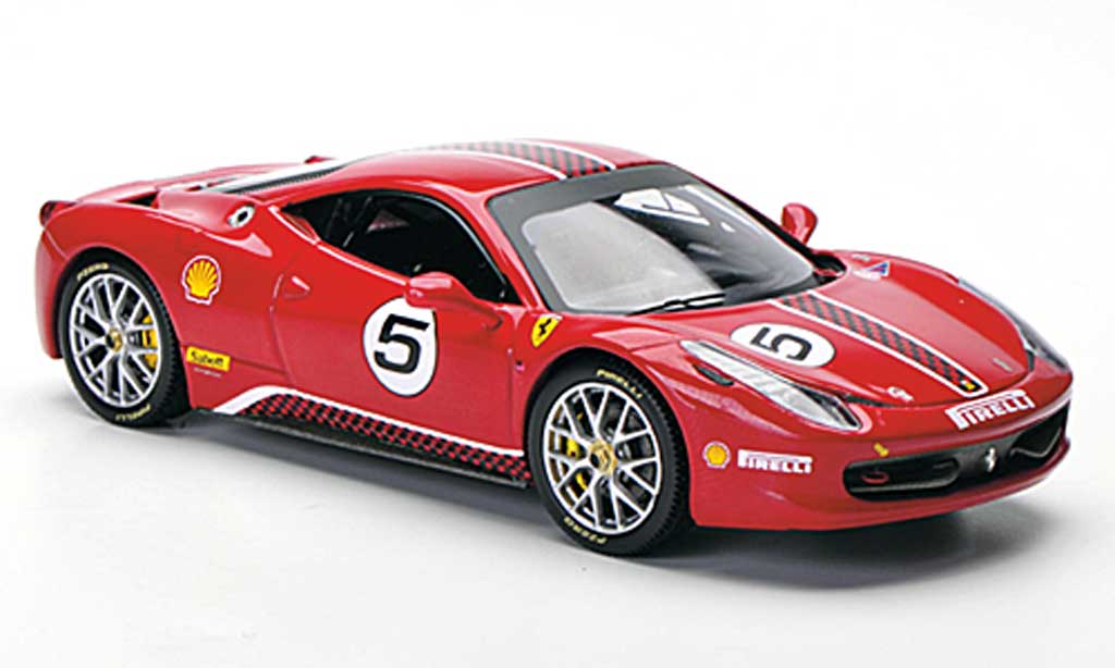Ferrari 458 Challenge 1/43 Hot Wheels Elite Challenge No.5 rood modelauto